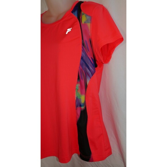 Fila Sport Performance Bright Pink Abstract Print Short Sleeve L Athletic Top - Picture 6 of 10
